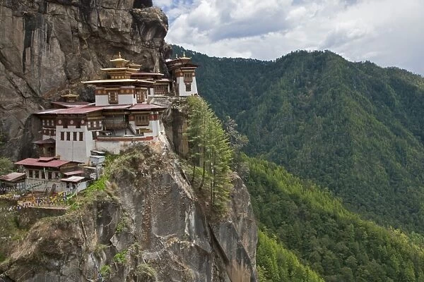 Taktshang Goemba, Tiger??s Nest??, is Bhutan??s most famous monastery. It is perched miraculously on the ledge of a sheer cliff 900 metres above the floor of the Paro Valley. Legend relates how Guru Rinpoche flew to the site on a tigress