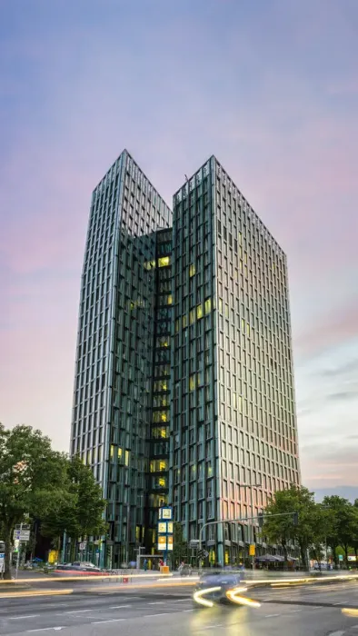 Framed Print : Tanzende TAorme (Dancing Towers) modern office building in St Framed Print : Tanzende TAorme (Dancing Towers) modern office building in St