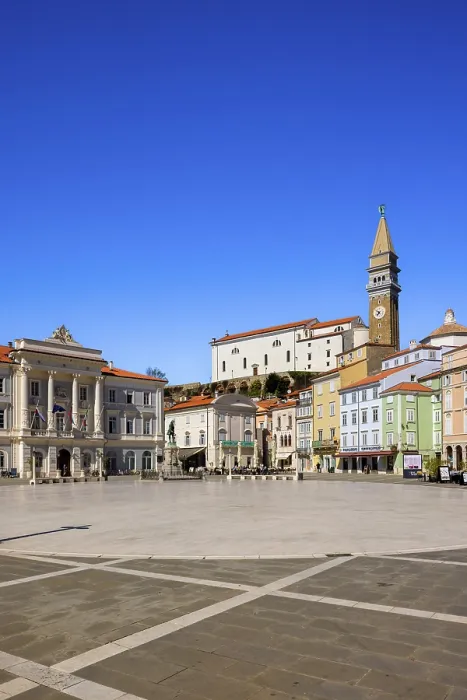 Framed Print : Tartini Square and St George's Cathedral, Piran, Slovenia, Eastern Europe Framed Print : Tartini Square and St George's Cathedral, Piran, Slovenia, Eastern Europe