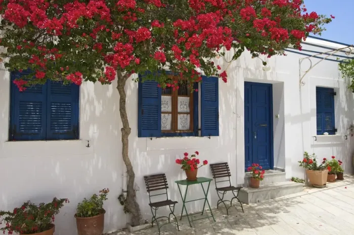 Framed Print : Tavern in Lefkes, Paros Island, Cyclades, Greece Framed Print : Tavern in Lefkes, Paros Island, Cyclades, Greece