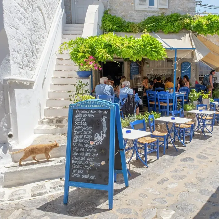 Framed Print : Taverna in Hydra Town, Hydra (Ydra), Saronic Islands, Greece Framed Print : Taverna in Hydra Town, Hydra (Ydra), Saronic Islands, Greece