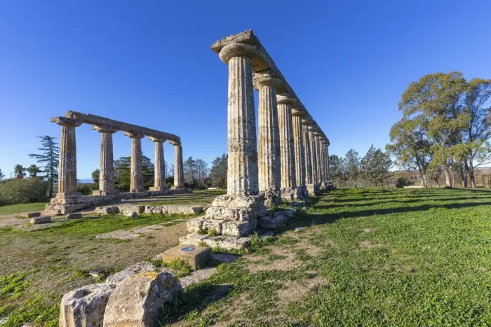 Framed Print : Tavole Palatine, Archaeological site of Metaponto, Bernalda village, Matera district Framed Print : Tavole Palatine, Archaeological site of Metaponto, Bernalda village, Matera district