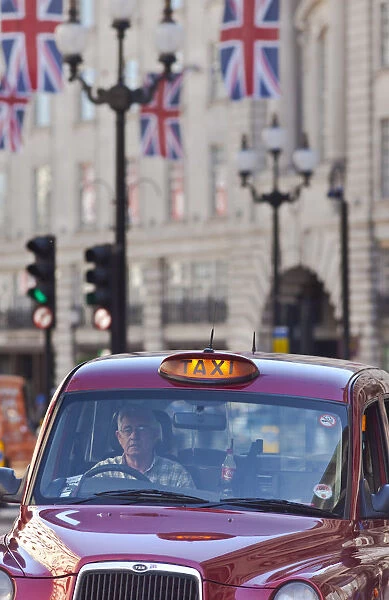 Taxi on Regent Street, London, England, UK