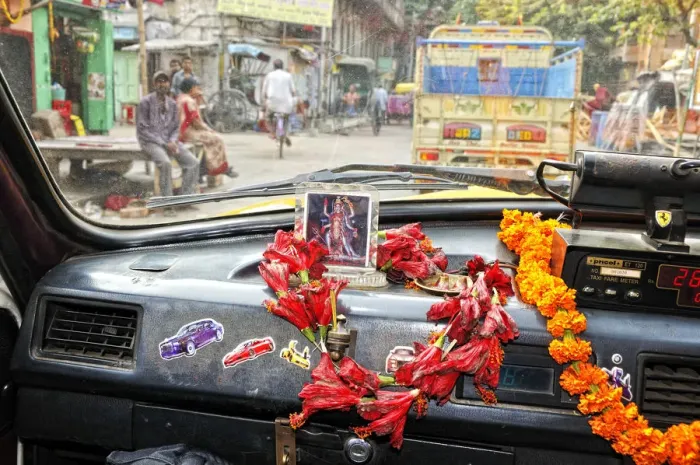 Framed Print : Taxi in the streets of Kolkata. India Framed Print : Taxi in the streets of Kolkata. India