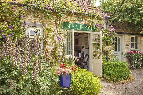 Tea room in the village of Lacock, Wiltshire, England