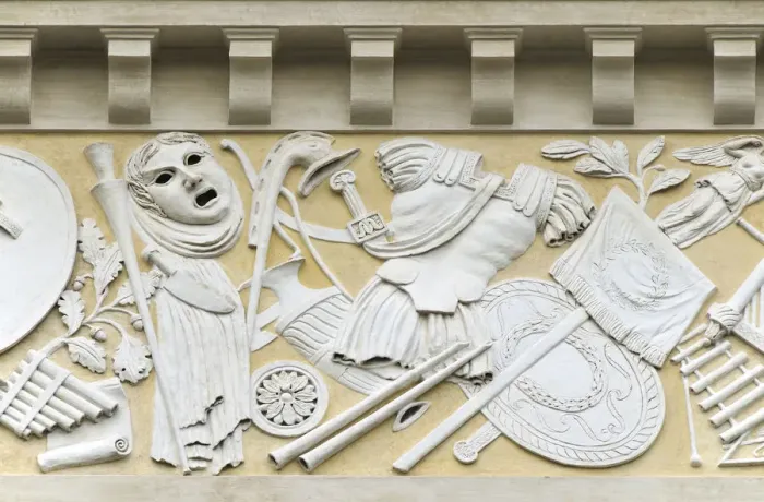 Framed Print : Detail of Teatro Argentina. It is one of the oldest theatres in Rome, and was inaugurated