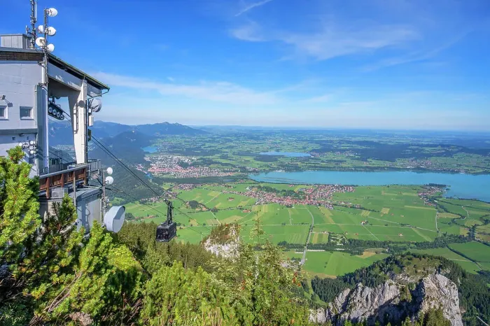 Framed Print : Tegelberg cable car summit station with view at Fussen and Forggensee, Schwangau, Allgau, Bavaria, Germany Framed Print : Tegelberg cable car summit station with view at Fussen and Forggensee, Schwangau, Allgau, Bavaria, Germany