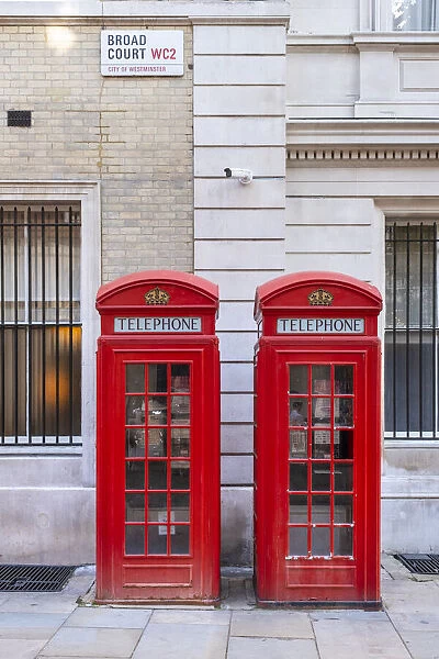 Telephone boxes, Covent Garden, London, England, UK