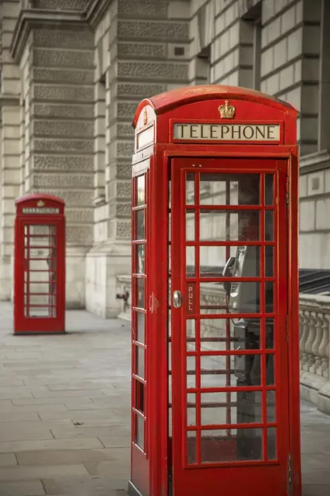 Framed Print : Telephone boxes, Whitehall, London, England, UK