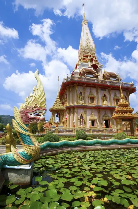 Framed Print : Tempel Wat Chalong, Phuket Island, Thailand