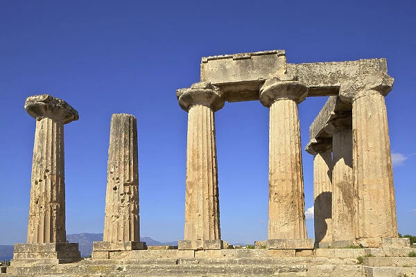 Temple of Apollo, Corinth, The Peloponnese, Greece, Southern Europe