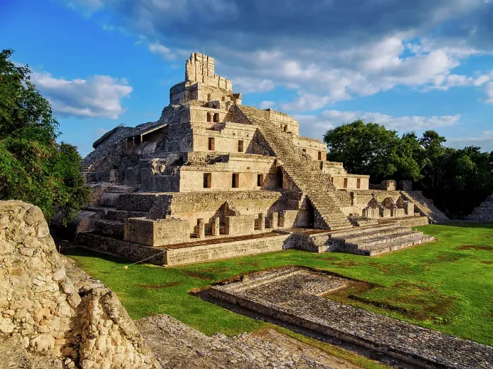Framed Print : Temple of Five Floors at sunset, Great Acropolis, Edzna Archaeological Site, Campeche State, Mexico Framed Print : Temple of Five Floors at sunset, Great Acropolis, Edzna Archaeological Site, Campeche State, Mexico