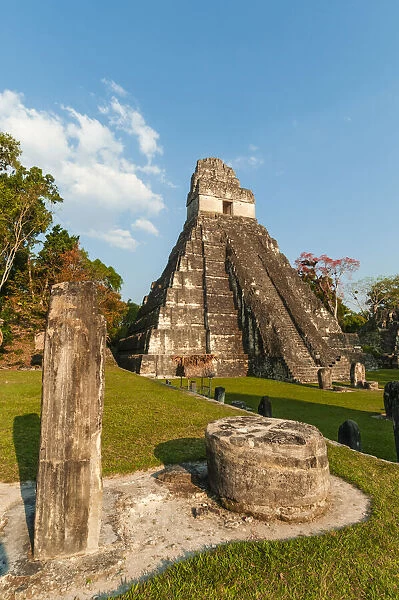 Temple I known also as temple of the Giant Jaguar, Tikal mayan archaeological site