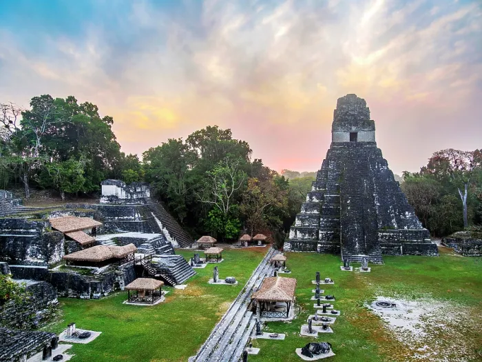 Framed Print : Temple I or Temple of the Great Jaguar at sunrise, elevated view, Tikal, Peten Department, Guatemala Framed Print : Temple I or Temple of the Great Jaguar at sunrise, elevated view, Tikal, Peten Department, Guatemala