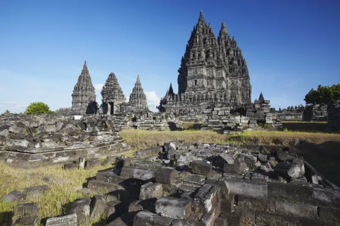 Framed Print : Temples at Prambanan complex, Java, Indonesia Framed Print : Temples at Prambanan complex, Java, Indonesia
