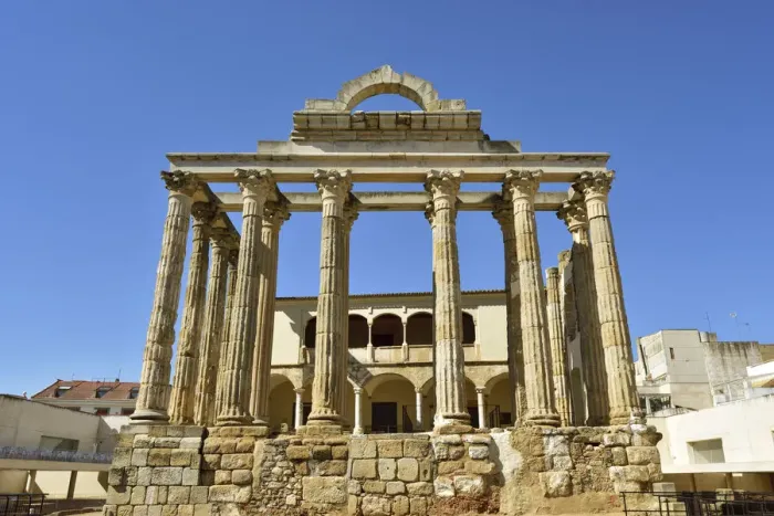 Framed Print : Templo de Diana (Diana Temple), a roman temple dating back to the 1st century BC Framed Print : Templo de Diana (Diana Temple), a roman temple dating back to the 1st century BC