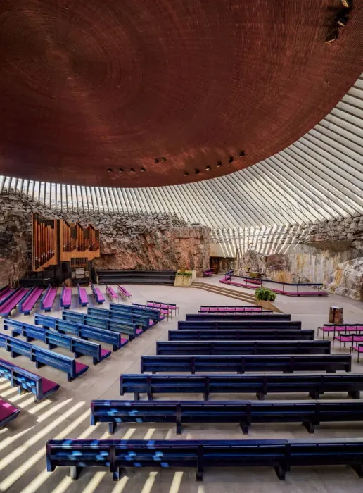 Framed Print : Temppeliaukio Church or Rock Church, interior, Helsinki, Uusimaa County, Finland