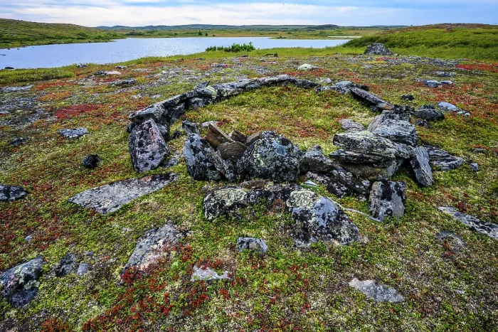 Framed Print : Tent ring rocks used by native nomadic people, Tasiujaq, Nunavik, Canada Framed Print : Tent ring rocks used by native nomadic people, Tasiujaq, Nunavik, Canada