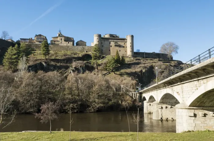 Framed Print : The Tera river and the castle of Puebla de Sanabria. Castilla y Leon, Spain Framed Print : The Tera river and the castle of Puebla de Sanabria. Castilla y Leon, Spain
