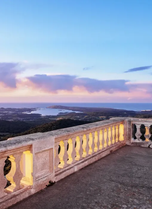 Framed Print : Terrace of Monastery on top of El Toro Mountain, Menorca or Minorca, Balearic Islands Framed Print : Terrace of Monastery on top of El Toro Mountain, Menorca or Minorca, Balearic Islands