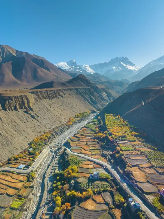 Framed Print : Terraced fields of Kagbeni, Lower Mustang, Nepal Framed Print : Terraced fields of Kagbeni, Lower Mustang, Nepal