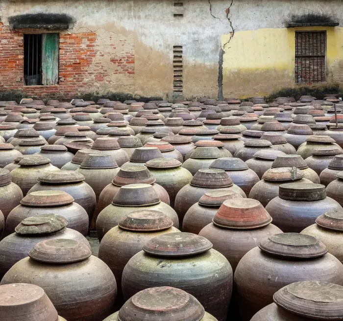 Framed Print : Terracotta urns full of soy sauce, Ban Village, near Hanoi, Vietnam Framed Print : Terracotta urns full of soy sauce, Ban Village, near Hanoi, Vietnam
