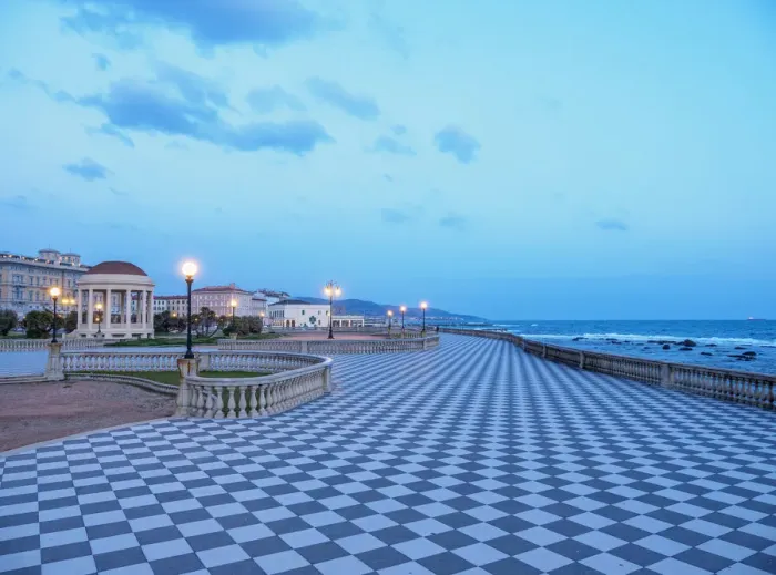 Framed Print : Terrazza Mascagni at dusk, Livorno, Tuscany, Italy Framed Print : Terrazza Mascagni at dusk, Livorno, Tuscany, Italy