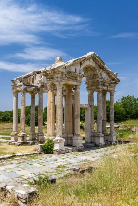 Framed Print : The Tetrapylon or monumental gateaiway, Aphrodisias, Aydin, Turkey