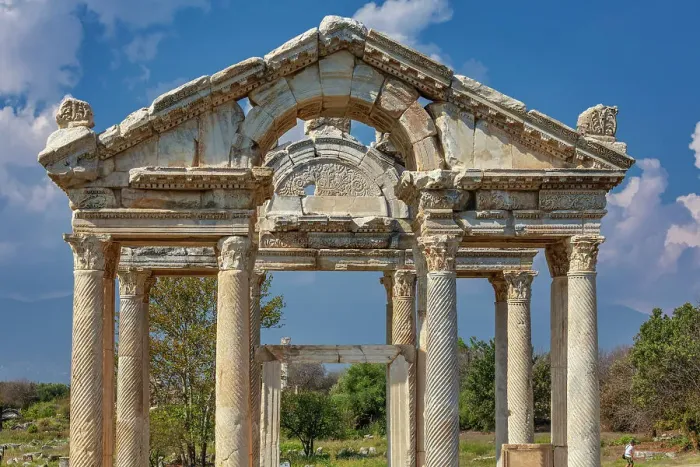 Framed Print : Tetrapylon, monumental gateway, 2nd century, Aphrodisias, Geyre, Aydin Province, Turkey Framed Print : Tetrapylon, monumental gateway, 2nd century, Aphrodisias, Geyre, Aydin Province, Turkey