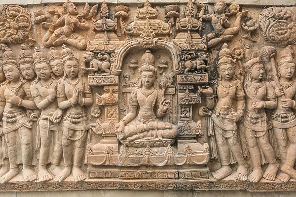 Thai carved stone reliefs, The Spice Route restaurant, Imperial Hotel, New Delhi, India