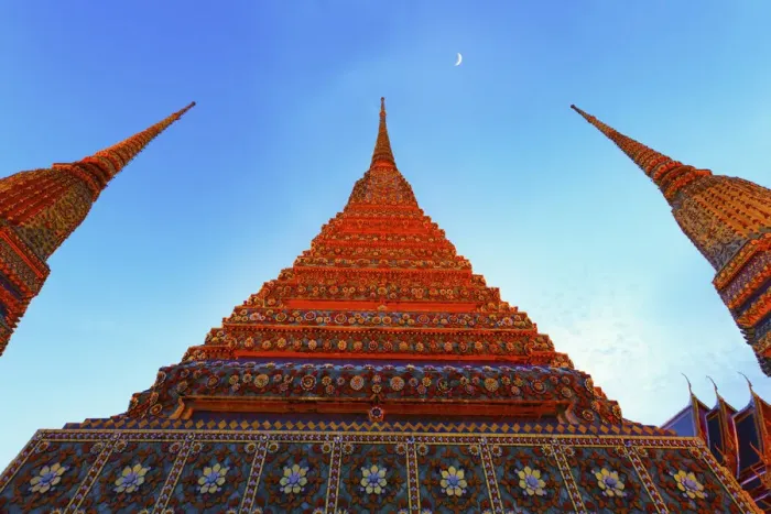 Framed Print : Thailand, bangkok, Chedis at Wat Pho, Dusk