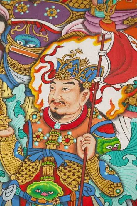 Framed Print : Thailand, Bangkok, Chinatown, Thian Fa Chinese Medicine Hospital, Wall Mural Depicting