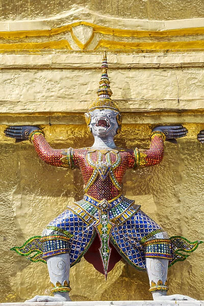 Thailand, Bangkok. Close up of statue inside the Temple of Emerald Buddha (Wat Phra Kaew)