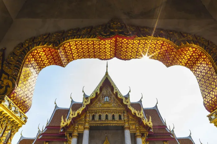 Framed Print : Thailand, Bangkok, Dusit Area, Wat Benchamabophit, Marble Temple, exterior Framed Print : Thailand, Bangkok, Dusit Area, Wat Benchamabophit, Marble Temple, exterior