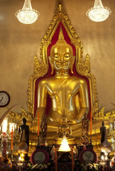Framed Print : Thailand, Bangkok, Golden Buddha Statue in Wat Trimitra