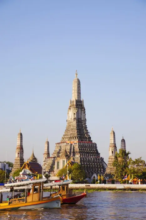 Framed Print : Thailand, Bangkok, Wat Arun aka Temple of Dawn and Chao Phraya River
