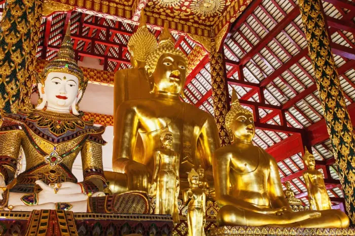Framed Print : Thailand, Chiang Mai, Wat Suan Dok, Buddha Statue in the Main Prayer Hall Framed Print : Thailand, Chiang Mai, Wat Suan Dok, Buddha Statue in the Main Prayer Hall