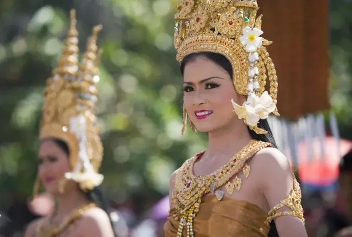 Framed Print : Thailand, Surin, Surin. Thai dancer in ornate costume during the Elephant Roundup festival Framed Print : Thailand, Surin, Surin. Thai dancer in ornate costume during the Elephant Roundup festival