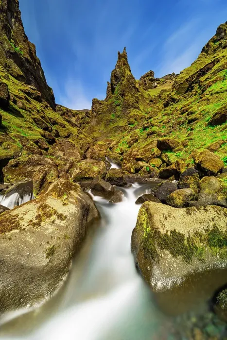 Framed Print : Thakgil canyon during a summer sunny day, Iceland Framed Print : Thakgil canyon during a summer sunny day, Iceland