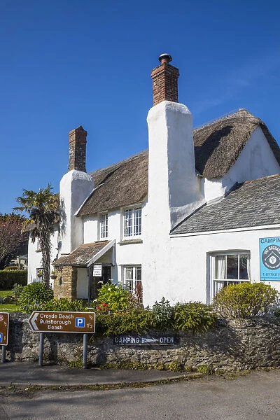 Thatched cottage, Croyde, Devon, England, UK