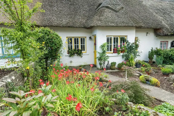 Framed Print : Thatched Cottage & Garden, Adare, Co. Limerick, Ireland Framed Print : Thatched Cottage & Garden, Adare, Co. Limerick, Ireland