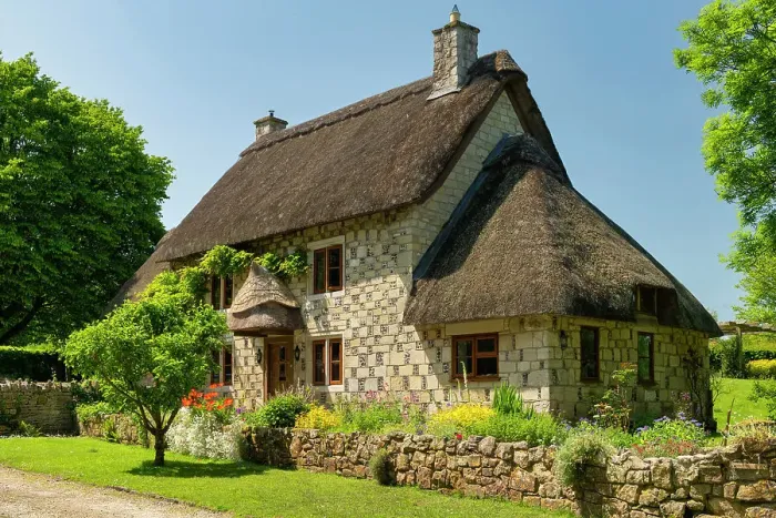 Framed Print : Thatched Cottage, Sherrington, Wiltshire, England Framed Print : Thatched Cottage, Sherrington, Wiltshire, England