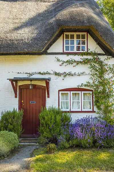 Thatched cottage, Wherwell, Hampshire, England, UK