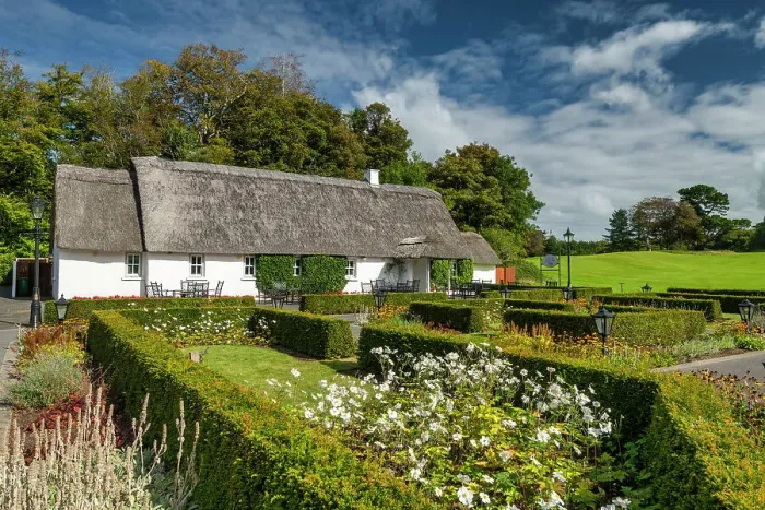 Framed Print : Thatched Cotttage & Garden, Cong, Co. Mayo, Ireland Framed Print : Thatched Cotttage & Garden, Cong, Co. Mayo, Ireland