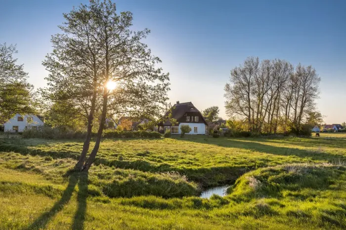 Framed Print : Thatched house at sunset, Vitte, Hiddensee island, Mecklenburg-Western Pomerania, Germany Framed Print : Thatched house at sunset, Vitte, Hiddensee island, Mecklenburg-Western Pomerania, Germany