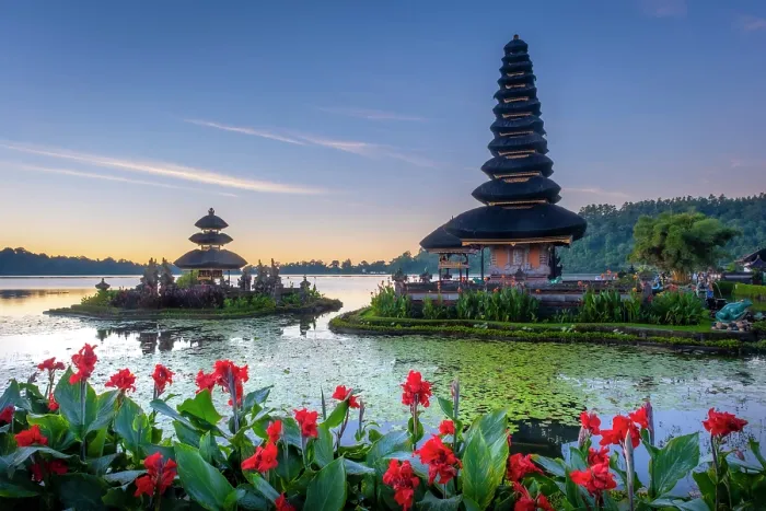 Framed Print : Thatched Meru (pagoda) at Ulun Danu Beratan Temple, Lake Bratan (Lake Beratan), Bali, Indonesia Framed Print : Thatched Meru (pagoda) at Ulun Danu Beratan Temple, Lake Bratan (Lake Beratan), Bali, Indonesia