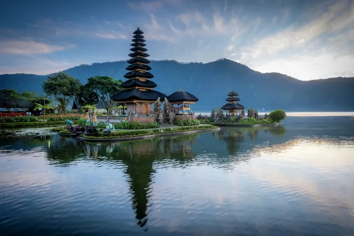 Framed Print : Thatched Meru (pagoda) at Ulun Danu Beratan Temple, Lake Bratan (Lake Beratan), Bali, Indonesia Framed Print : Thatched Meru (pagoda) at Ulun Danu Beratan Temple, Lake Bratan (Lake Beratan), Bali, Indonesia