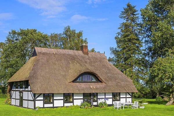 Thatched roof house at Freesenort, Rugen, Germany