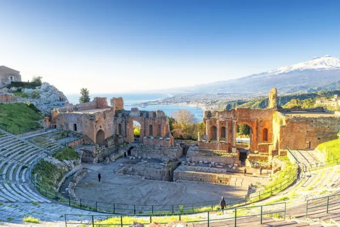 Framed Print : Theatre Grego-Romano antique of Taormina. Europe, Italy, Sicily, Messina province