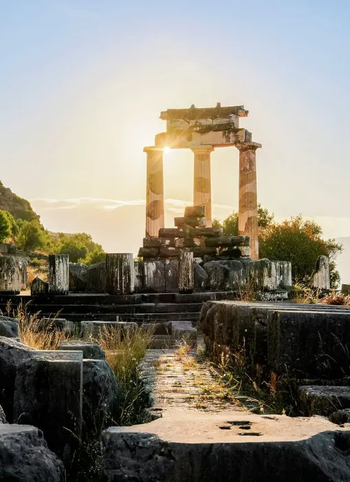 Framed Print : Tholos of Delphi, Temple of Athena Pronaia, sunrise, Delphi, Phocis, Greece Framed Print : Tholos of Delphi, Temple of Athena Pronaia, sunrise, Delphi, Phocis, Greece